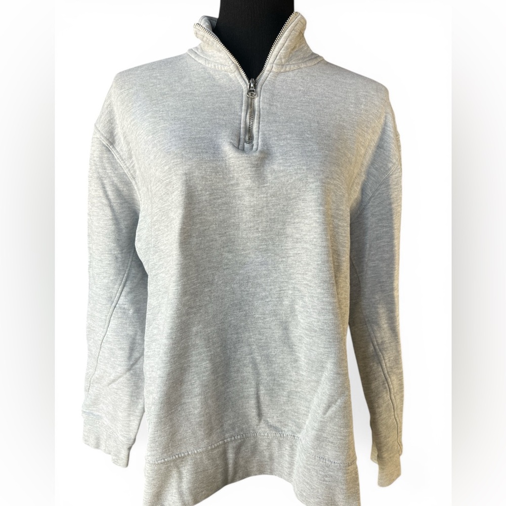 Zara Women’s Heather Gray Quarter-Zip Pullover Size XL